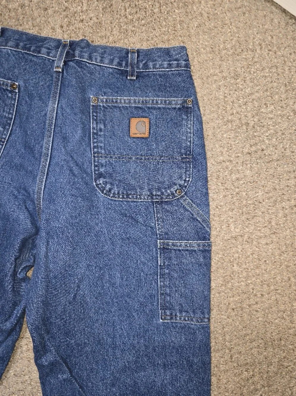 Carhartt Blue Double Knee Carpenter Jeans Size 36 × 30
